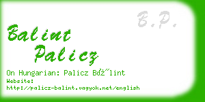 balint palicz business card